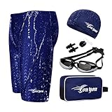 youyou Swimwear Suits Men Swim Jammers Set Solid Jammer Swimsuit with Drawstring