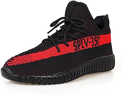 Men Women Non Slip Breathable Sneakers Unisex Casual Fashion Sport Shoes Black Red 38