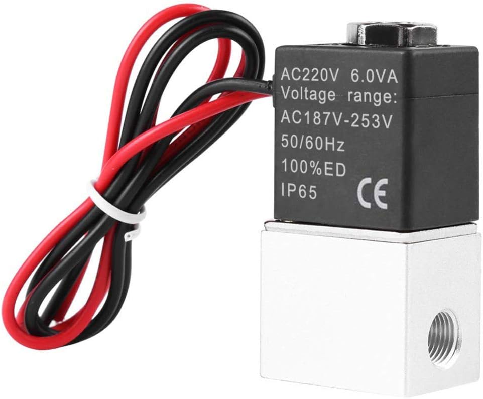 Beduan 2 Way Normally Closed AC 220V Electric Solenoid Air Valve 1/8" NPT