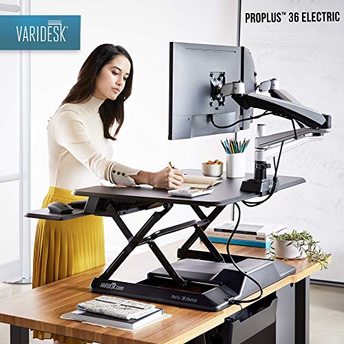 VARIDESK Electric Desktop Converter for Dual Monitors (36 Inch