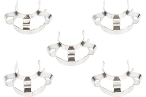 XCD Metal Joint Clips for 14/20 Glass Ground Joint Lab Accessory, 5 Pieces Nickel-Plated Steel Keck Clamp #14, 14 mm Lab