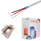 Cables Direct Online, Bulk 18/2 Shielded Stranded Conductor Alarm Control Cable 500ft Fire/Security Burglar Station Wire Security (Shielded (FTP), 18/2, Stranded, 500ft)