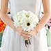 Gerbera Daisy Artificial Flowers for Farmhouse Home Decor 7 Stems Silk Daisies Flower for Wedding Bouquet Living Room Office Party DIY Decoration (White)
