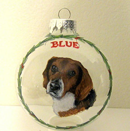Beagle, Christmas Ornament, Custom Pet Portrait, Pet Loss Memorial, Dog Art