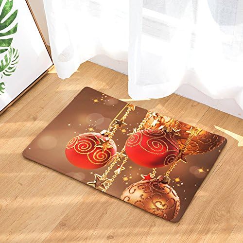 Christmas Ball Door Mat Indoor Outdoor Rug Entrance Floor Mat, Durable - Slip Resistant for Apartment Garage Front Porch Decor Office Foyer Hall Living Room/Bathroom Carpet, 23.6 x 15.7 Inch