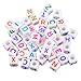 aizhouzh 600 Pieces 6mm DIY White Colorful Acrylic Alphabet Letter Cube Beads for Jewelry Making, Bracelets, Necklaces,Children's Educational Toys, Key Chains and Kids Jewelry