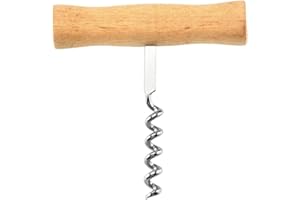 T-Style Corkscrew - T-Style Corkscrew with Wooden Handle | Corkscrew Classic Opener Stainless Steel | Simple, Fun, Funny Stai