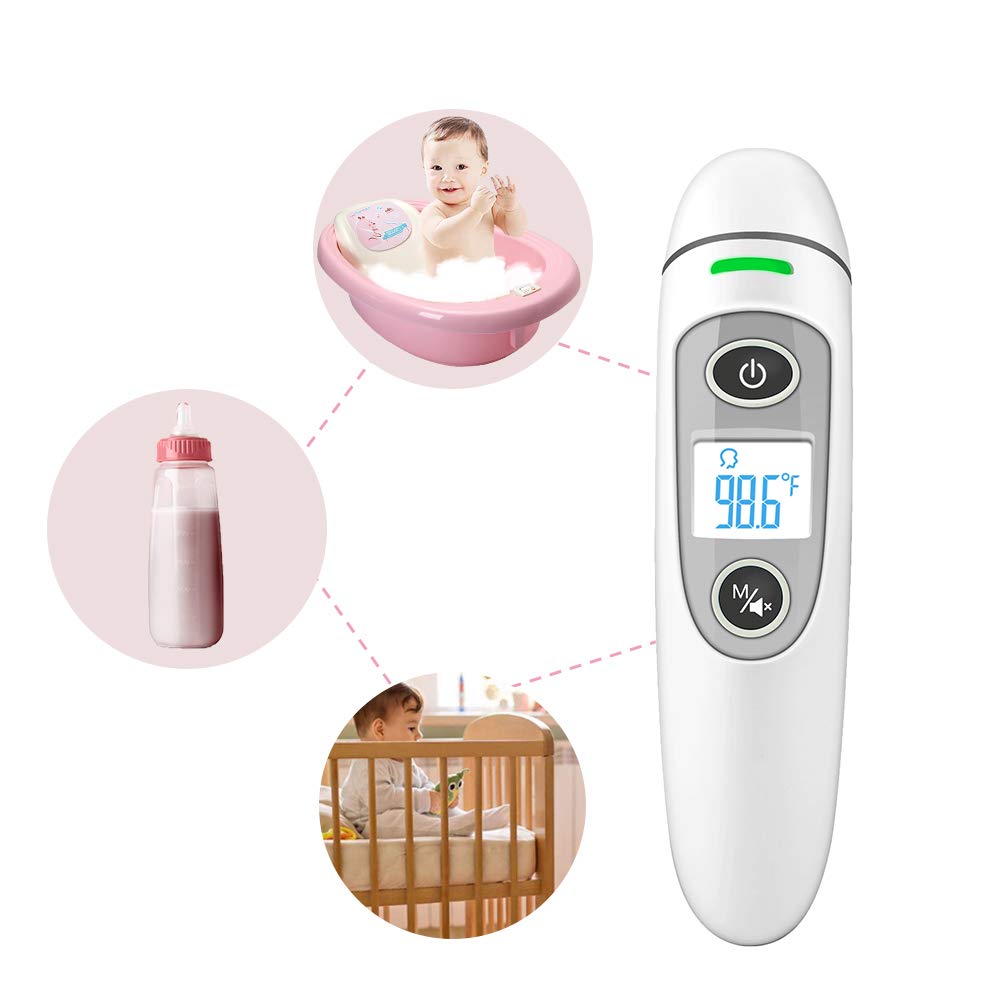 Thermometer for Fever Ear and Forehead, Thermometer for Baby, Kid and Adult，Multifunction Digital Medical Infrared Thermometer