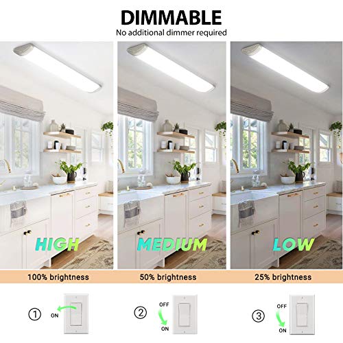 FaithSail Dimmable 4FT LED Light Fixtures 40W 48 Inch LED Flush Mount