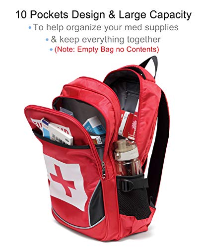 Camoredy Medical First Aid Bag Empty Emergency Treatment Backpack Large First Responder Trauma Bag Waterproof Multi-Pocket for Hiking Travel Field Trips Camping Daycare - Thumbnail 4
