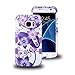 Galaxy S7 Case, LUXCA [Shock Absorb] Hybrid Dual Layer [Heavy Duty] Defender Protective Case Cover for Samsung Galaxy S7 + Screen Protector + Stylus Pen (Purple Flower Hibiscus)