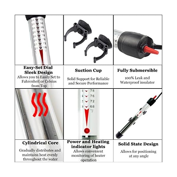 PetNewlife Betta Heater per Serbatoi Piccoli (1.5 Gal.) - Riscaldatore per Acquario Completamente sommergibile