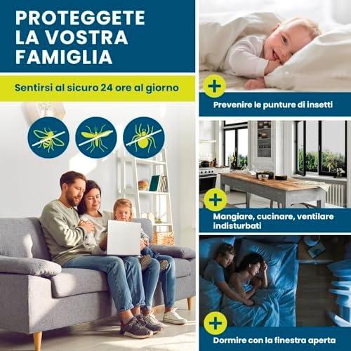 Zanzariera con innovativo fissaggio magnetico | Zanzariera tagliabile individualmente fino a 150 x 130 cm, senza forare o avvitare | fissaggio della zanzariera con 16 magneti [nero]