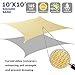 KANAGAWA 7’×13’ Sun Shade Sails Rectangle Sand/Rust Red UV Block for Garden Patio Yard Backyard Pergola … (Sand)