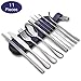 Travel Reusable Utensils with Case, Portable Silverware Flatware Cutlery Utensil Set, 11-Piece including Silver Stainless Steel Knife Fork Spoon Chopsticks Cleaning Brush Straws, Hang Buckle