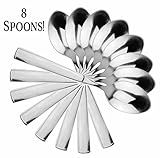 Stainless Steel Espresso Spoon Set (8-Pack); Great for Espresso, Cappuccino, Arabic Coffee and Baby Spoons Too!