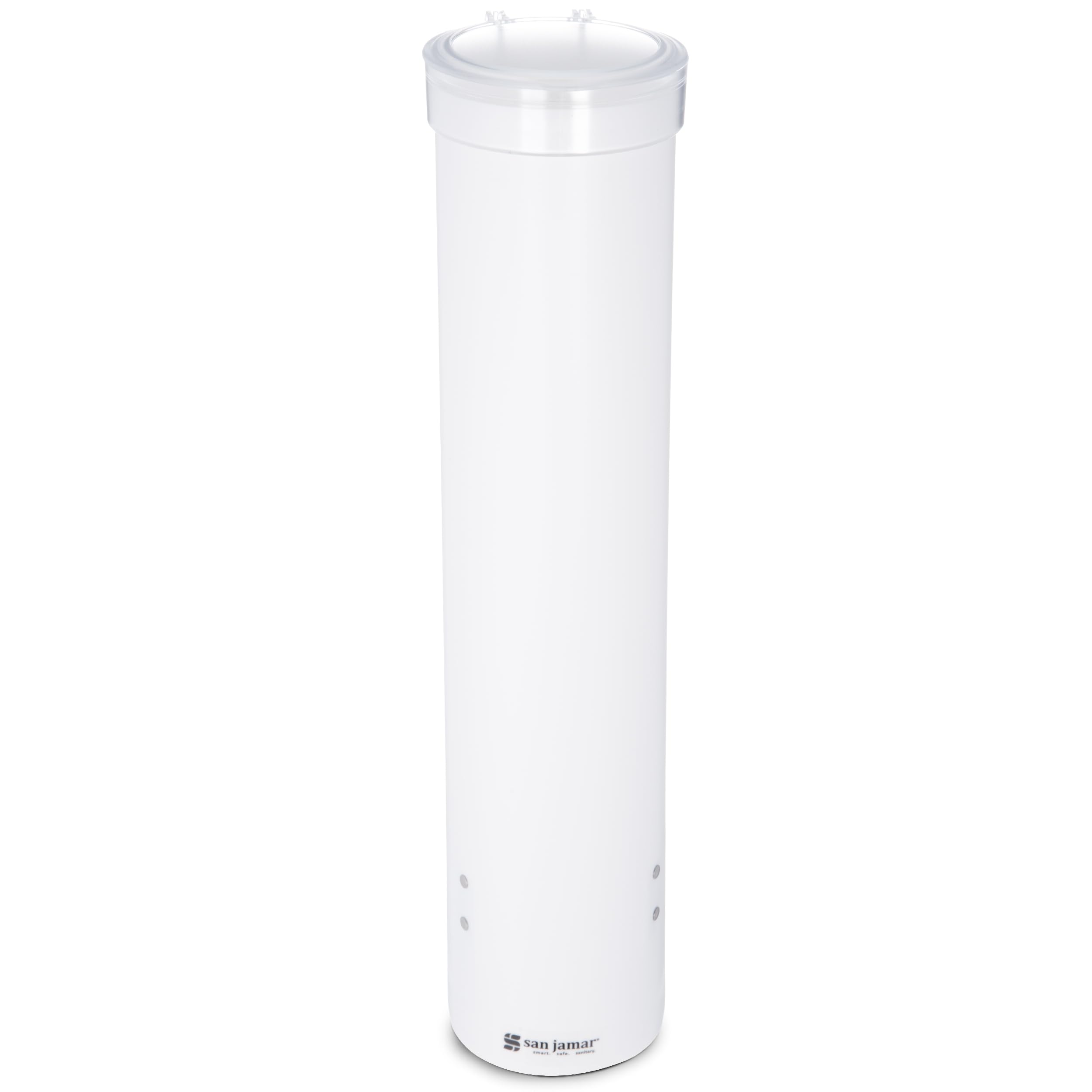 San Jamar C3165WH Medium Pull Type Water Cup Dispenser, Fits 4 to 10 oz Cone and Flat Bottom Cups, 16" Tube Length, White
