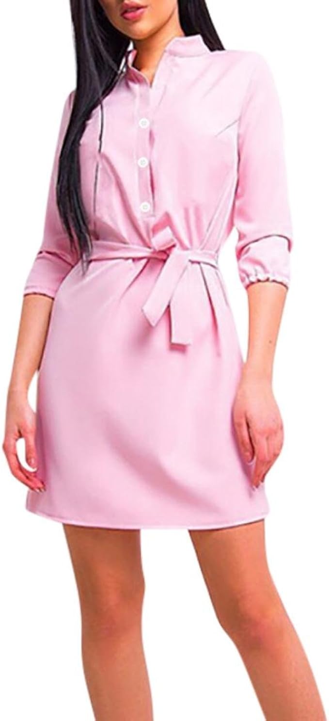 Damen Kleider Knielang A Linie