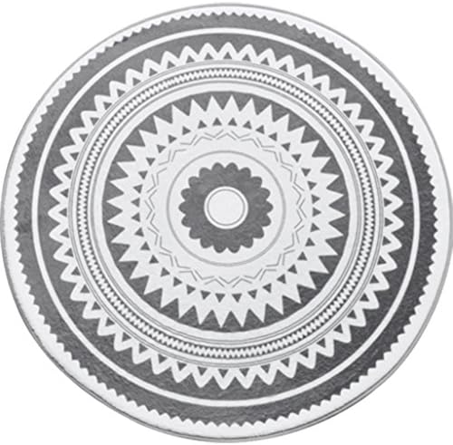 QINGTAOSHOP Round Carpet/Multi-Functional Living Room Rug/Coffee Table Computer Chair Rug Grey Pattern (Size : 100CM)