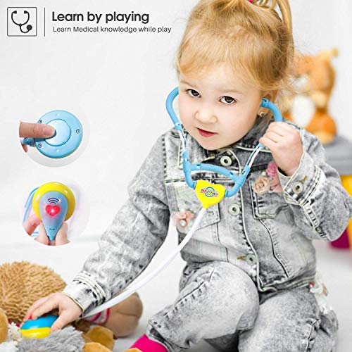 image for Kids Doctor Set, GEYIIE 23 Piece Medical kit Pretend Play Toys with El