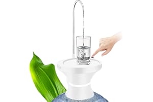 QIQU Christmas Water Bottle Dispenser Pump Automatic Electric Drinking Water Jug Pump for 1-5 Gallon Jug– USB Rechargeable – Ultra-Hygienic BPA-Free Water Kettle Dispenser Portable (White)