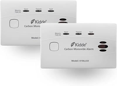 Kidde 10LLCO Ten Year Life Carbon Monoxide Alarm 2 Pack with Sealed Battery