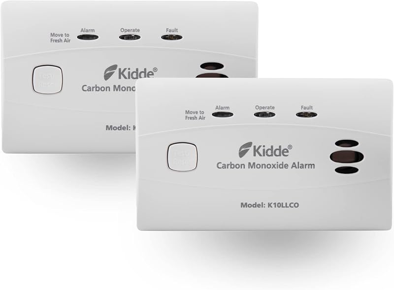 Kidde 10LLCO Ten Year Life Carbon Monoxide Alarm 2 Pack with Sealed Battery