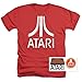 Popfunk Atari Logo Retro Video Game Royal Red Heather T Shirt & Stickers (Large)