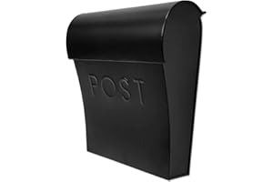 NACH Vicki Black Mailbox, Wall Mount Mailboxes for Outside, Weather Resistant Metal Mailbox, Maximum Rust Protection, 11x4.5x