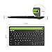 Bluetooth Keyboard, Jelly Comb BK230 Dual Channel Multi-Device Universal Wireless Bluetooth Keyboard Rechargeable with Sturdy Stand for Tablet Smartphone PC Windows Android iOS Mac (Black and Green)