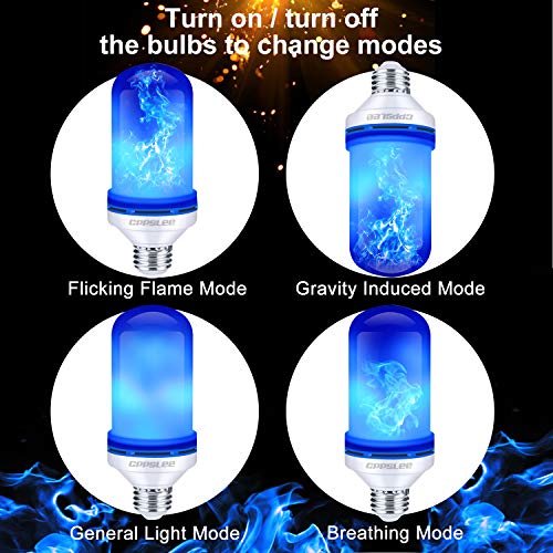 CPPSLEE Led Flame Effect Light Bulb, 4 Modes Flame Lights Bulbs, E26