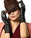 WARMEN Women's Lambskin Leather Plush Lined Long Winter Gloves Sleeves (XL, Black (Touchscreen Feature))