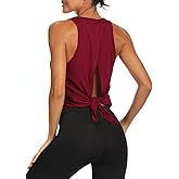 Bestisun Backless Workout Yoga Shirts Tie Back Sports Tank Athletic Tops for Women