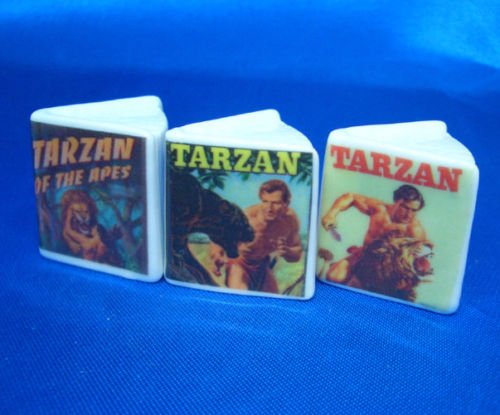Birchcroft Porcelain China Collectable - Miniature Book Thimbles Set of Three - Tarzan