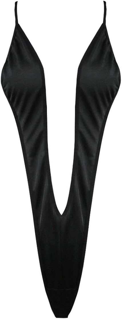 Oyolan Women's Sexy Monokini G-String Thong Mini Bikini Swimwear Nightwear Bodysuit Jumpsuit Black M