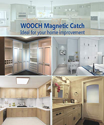 WOOCH Door Magnetic Catch - 60lb High Magnetic Stainless Steel Heavy Duty Catch for Kitchen Bathroom Cupboard Wardrobe Closet Closures Cabinet Door Drawer Latch (3.7 in Silver, 4-Pack) - Thumbnail 6