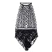 YiZYiF Men's See-Through Bodysuits Underwear One Piece Xdress Lingerie Nightwear (Large, Halter Neck Black)