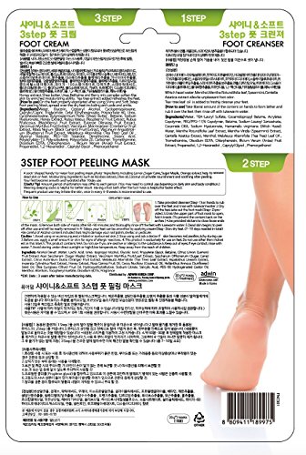 Shiny 3-Step Exfoliating Foot Peel Mask Booties by Purederm for Home Foot Skin Care (2 Pair)
