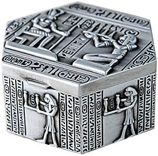 ZHZX Handcrafted Metal Jewelry Box, Creative Egyptian Pharaoh Pattern Anti Fade Ring Necklace Cabinet, for Girls Women Retro Collector Present