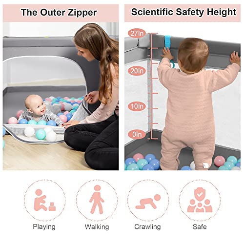OTTOLIVES Baby Playpen, Extra Large Playpen for Babies and Toddlers, Safety Baby Gate Playpen