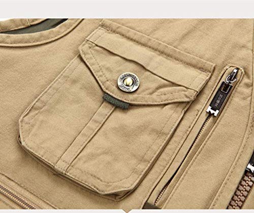 Weste Herren Mittelalter Herbst Outdoor Multi Pocket Anglerweste Fotojacke Jacke Mittelalter und Ältere Freizeit Reine… – Bild 4