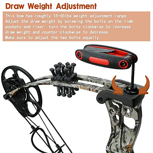 WUXLISTY Youth Compound Bow Set 1545 Lbs for Teens and Beginner