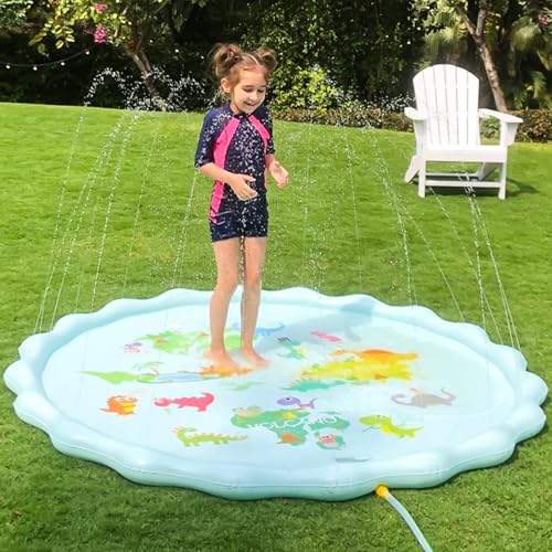 Peradix Water Jet Mat for Children's Toys, 200 cm Pearl Water Spray Mat PVC Sprinkler Splash Pad,Outdoor Water Play for Girls and Boys Gardens and Lawns
