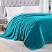 EXQ Home Fleece Blanket Teal Throw Blanket for Couch or Bed - Super Soft Microfiber Fuzzy Flannel Blanket for Adults or Pet (Lightweight,Non Shedding)