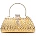 LONGBLE Women Clutch Bag Rhinstone Bowkont and Tassels Decorative Sparkling Vintage Classic Evening Shoulder Bag Girls Ladies Gold Elegant Compact Handbag Purse For Weddings Parties Ceremony (Gold)
