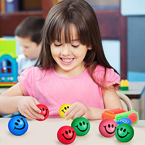 30 Pieces Red/Pink Heart Smile Funny Face Stress Balls, Mini Foam Ball