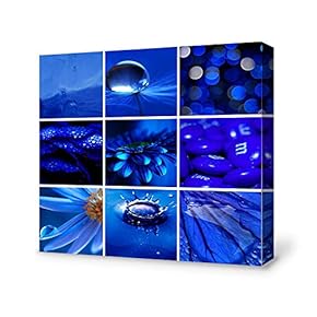 Blue Ocean Theme Collage Idea Painting Artwork for Home Framed