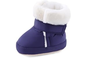 KAKU NANU Baby Booties Newborn Infant Furry Cozy Soft Slippers Socks for Boy Girl, Winter Non-Slip Crib Shoes with Warm Lining