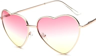 heart shaped aviator glasses