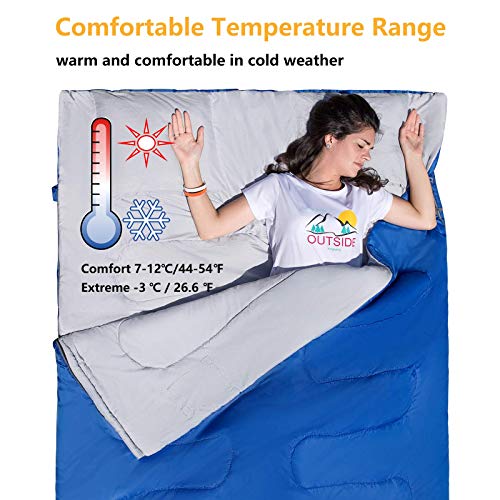 KingCamp Double Sleeping Bag 20 Degrees Sleeping Bag 2 Person Sleeping